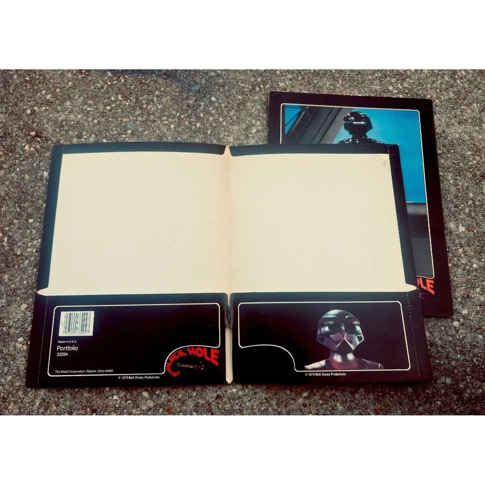1979 Disney The Black Hole Portfolio Folder Lot of 2 (Mead 33294)